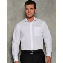 Férfi hosszú ujjú Ing Kustom Kit Tailored Fit Poplin Shirt M, Fehér