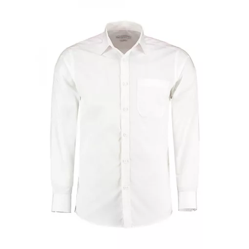 Férfi hosszú ujjú Ing Kustom Kit Tailored Fit Poplin Shirt 2XL, Fehér