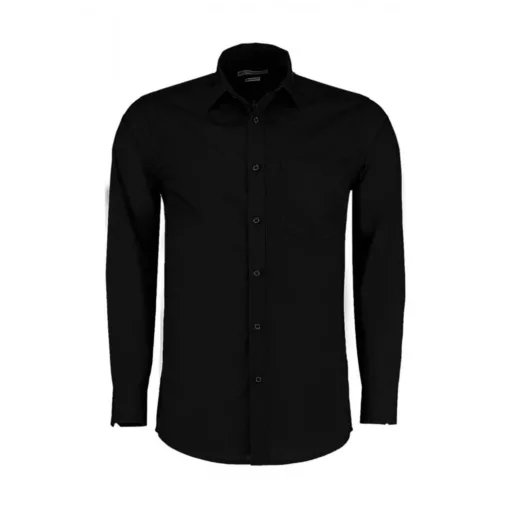 Férfi hosszú ujjú Ing Kustom Kit Tailored Fit Poplin Shirt L, Fekete