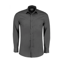 Férfi hosszú ujjú Ing Kustom Kit Tailored Fit Poplin Shirt S, Grafitszürke