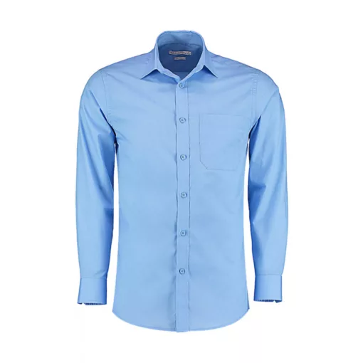 Férfi hosszú ujjú Ing Kustom Kit Tailored Fit Poplin Shirt L, Világos kék