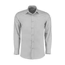 Férfi hosszú ujjú Ing Kustom Kit Tailored Fit Poplin Shirt L, Világos szürke