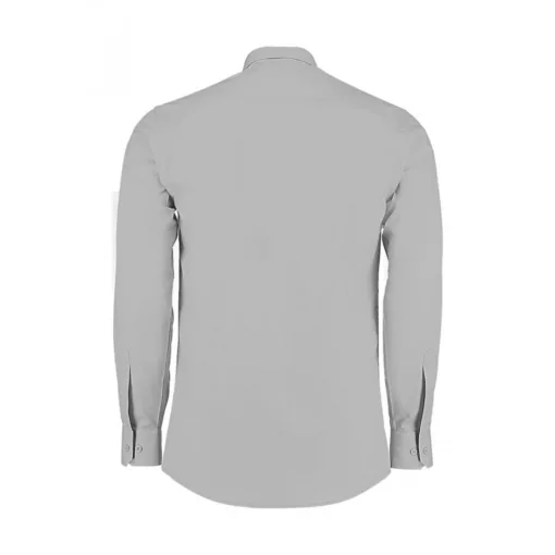 Férfi hosszú ujjú Ing Kustom Kit Tailored Fit Poplin Shirt L, Világos szürke