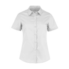 Női rövid ujjú blúz Kustom Kit Women's Tailored Fit Poplin Shirt SSL 2XL, Fehér