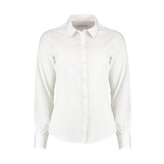 Női hosszú ujjú blúz Kustom Kit Women's Tailored Fit Poplin Shirt 3XL, Fehér