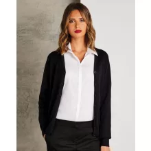 Női hosszú ujjú felső Kustom Kit Women\'s Classic Fit Arundel V Neck Cardigan L, Fekete