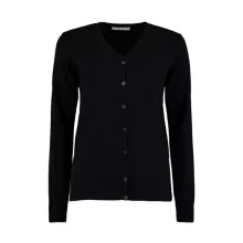 Női hosszú ujjú felső Kustom Kit Women's Classic Fit Arundel V Neck Cardigan XL, Fekete
