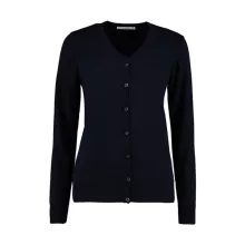 Női hosszú ujjú felső Kustom Kit Women's Classic Fit Arundel V Neck Cardigan XL, Sötétkék (navy