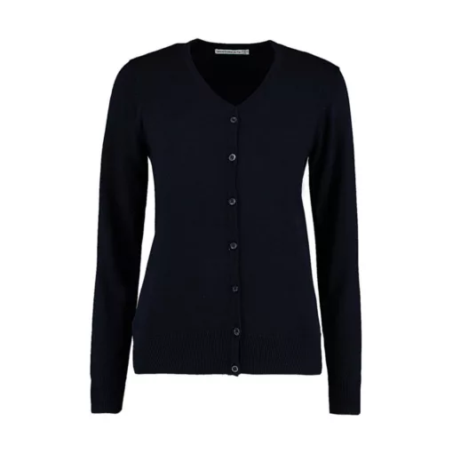 Női hosszú ujjú felső Kustom Kit Women's Classic Fit Arundel V Neck Cardigan XL, Sötétkék (navy