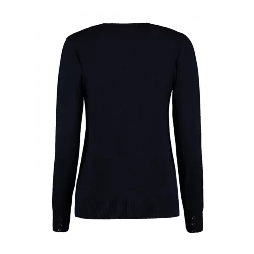 Női hosszú ujjú felső Kustom Kit Women\'s Classic Fit Arundel V Neck Cardigan XL, Sötétkék (navy