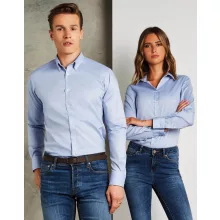 Férfi hosszú ujjú Ing Kustom Kit Slim Fit Stretch Oxford Shirt LS XS, Világos kék