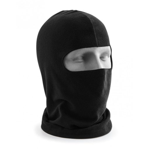 Uniszex gokart maszk, motoros maszk, símaszk Beechfield Microfleece Balaclava Egy méret, Fekete