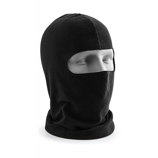 Uniszex gokart maszk, motoros maszk, símaszk Beechfield Microfleece Balaclava Egy méret, Fekete