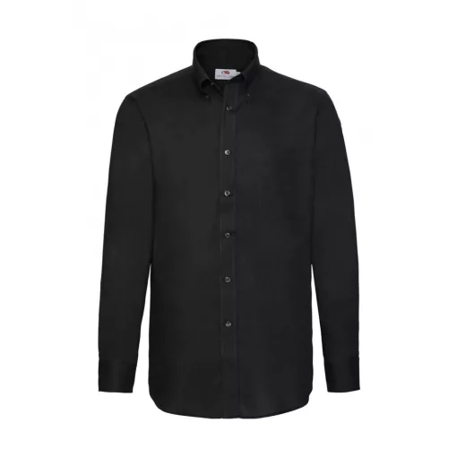 Férfi hosszú ujjú Ing Fruit of the Loom Oxford Shirt LS L, Fekete