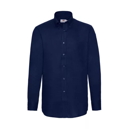 Férfi hosszú ujjú Ing Fruit of the Loom Oxford Shirt LS S, Sötétkék (navy)