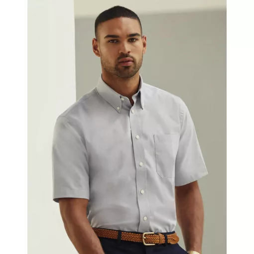 Férfi rövid ujjú Ing Fruit of the Loom Oxford Shirt 2XL, Fehér