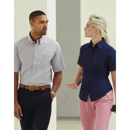 Férfi rövid ujjú Ing Fruit of the Loom Oxford Shirt S, Fekete