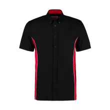 Férfi rövid ujjú galléros póló Kustom Kit Classic Fit Sportsman Shirt SSL 2XL, Fekete/Piros/Feh