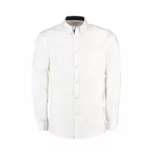 Férfi hosszú ujjú Ing Kustom Kit Tailored Fit Premium Contrast Oxford Shirt XL, Fehér/Sötétkék