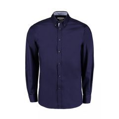 Férfi hosszú ujjú Ing Kustom Kit Tailored Fit Premium Contrast Oxford Shirt S, Sötétkék navy/vi