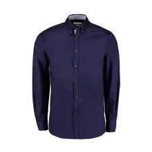 Férfi hosszú ujjú Ing Kustom Kit Tailored Fit Premium Contrast Oxford Shirt 2XL, Sötétkék navy/