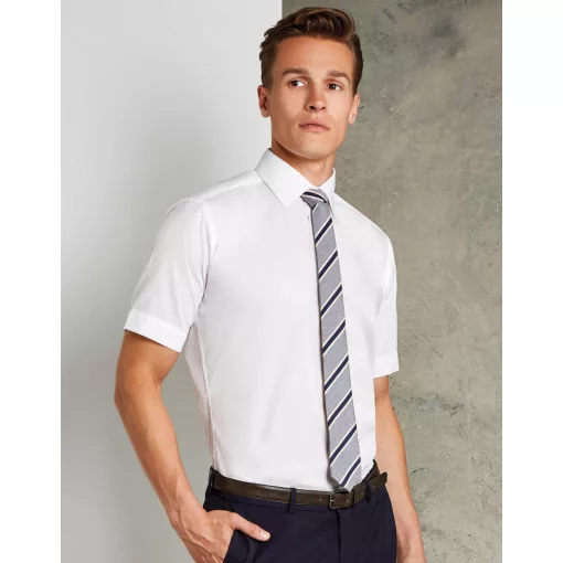 Férfi rövid ujjú Ing Kustom Kit Slim Fit Business Shirt S, Fehér