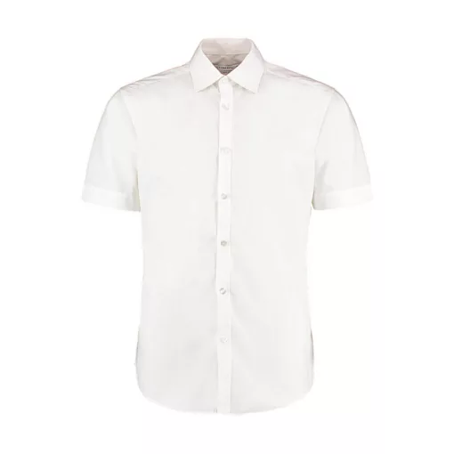 Férfi rövid ujjú Ing Kustom Kit Slim Fit Business Shirt S, Fehér