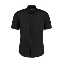 Férfi rövid ujjú Ing Kustom Kit Slim Fit Business Shirt S, Fekete