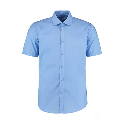 Férfi rövid ujjú Ing Kustom Kit Slim Fit Business Shirt S, Világos kék