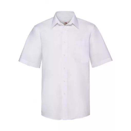 Férfi rövid ujjú Ing Fruit of the Loom Poplin Shirt L (43), Fehér