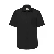 Férfi rövid ujjú Ing Fruit of the Loom Poplin Shirt L (43), Fekete
