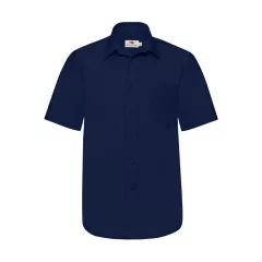 Férfi rövid ujjú Ing Fruit of the Loom Poplin Shirt L (43), Sötétkék (navy)