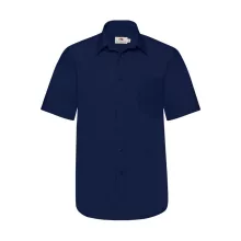 Férfi rövid ujjú Ing Fruit of the Loom Poplin Shirt 2XL (47), Sötétkék (navy)