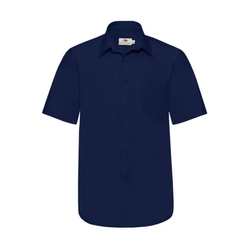 Férfi rövid ujjú Ing Fruit of the Loom Poplin Shirt 2XL (47), Sötétkék (navy)