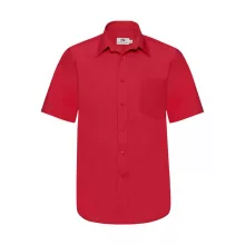 Férfi rövid ujjú Ing Fruit of the Loom Poplin Shirt M (41), Piros