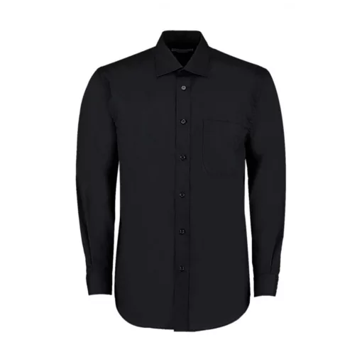 Férfi hosszú ujjú Ing Kustom Kit Classic Fit Business Shirt M, Fekete
