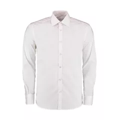 Uniszex hosszú ujjú Ing Kustom Kit Slim Fit Business Shirt LS M, Fehér