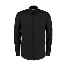 Uniszex hosszú ujjú Ing Kustom Kit Slim Fit Business Shirt LS M, Fekete