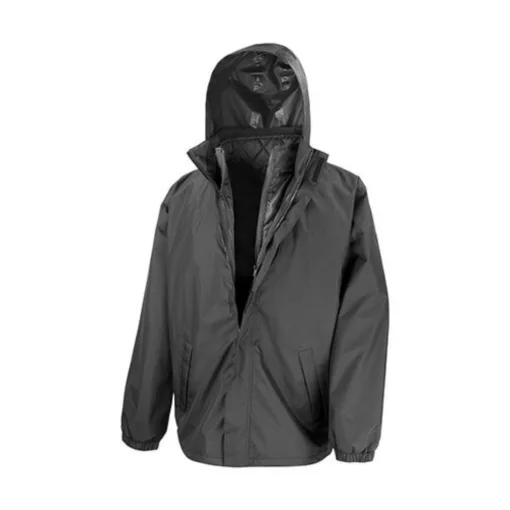 Uniszex Kabát Kapucnis  Result 3 in 1 Jacket with quilted Bodywarmer -S, Sötétkék (navy)