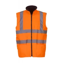Uniszex fényvisszaverő ruha munkaruha Yoko Fluo Fleece Reversible Bodywarmer 3XL, Fluo Narancs