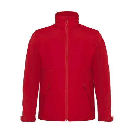 Gyerek kapucnis kabát B and C Hooded Softshell/kids 5/6 (110/116), Piros