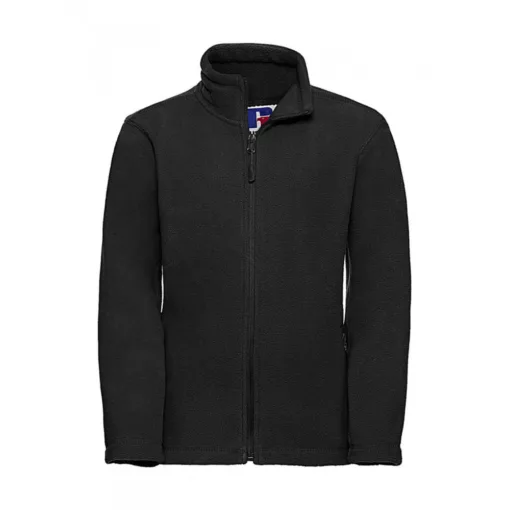Gyerek hosszú ujjú kabát Russell Europe Kids' Full Zip Outdoor Fleece L (128/7-8), Fekete