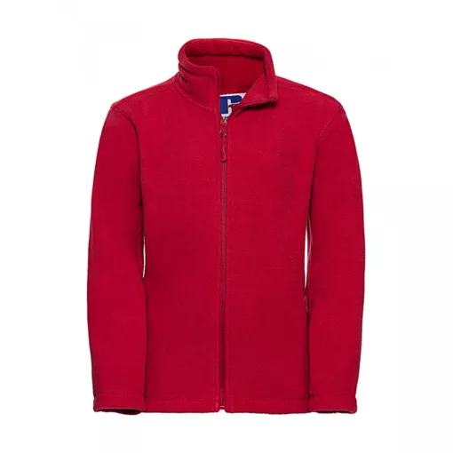 Gyerek hosszú ujjú kabát Russell Europe Kids' Full Zip Outdoor Fleece S (104/3-4), Piros