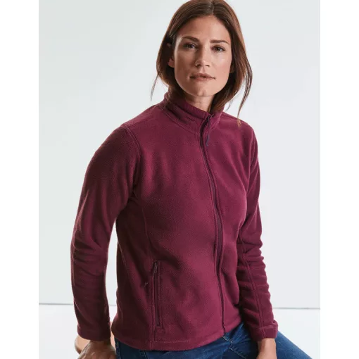 Női hosszú ujjú polár Russell Europe Ladies\' Full Zip Outdoor Fleece XS, Burgundi vörös
