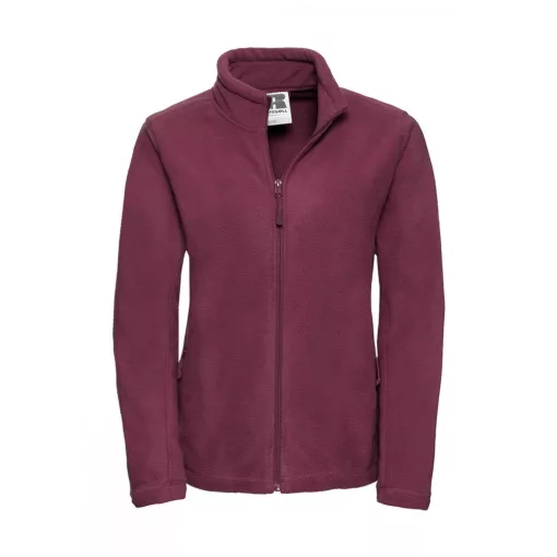 Női hosszú ujjú polár Russell Europe Ladies' Full Zip Outdoor Fleece XL, Burgundi vörös