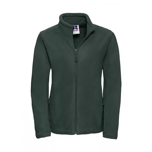 Női hosszú ujjú polár Russell Europe Ladies' Full Zip Outdoor Fleece XL, Sötétzöld