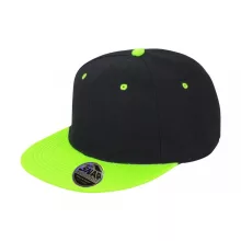 Uniszex sapka Result Caps Bronx Original Flat Peak Dual Color Egy méret, Fekete/Lime zöld