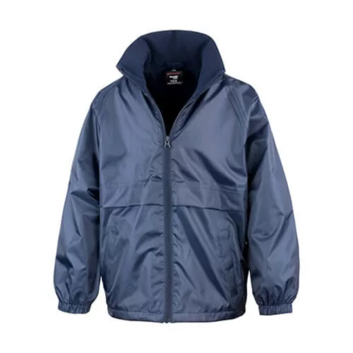 Gyerek Kabát Kapucnis Hosszú ujjú Result CORE Junior Microfleece Lined Jacket -M (7-8), Fekete