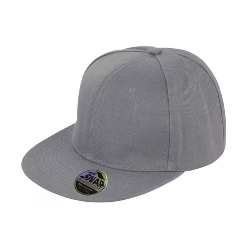 Uniszex sapka Result Caps Bronx Original Flat Peak Snap Back Cap Egy méret, Heather szürke