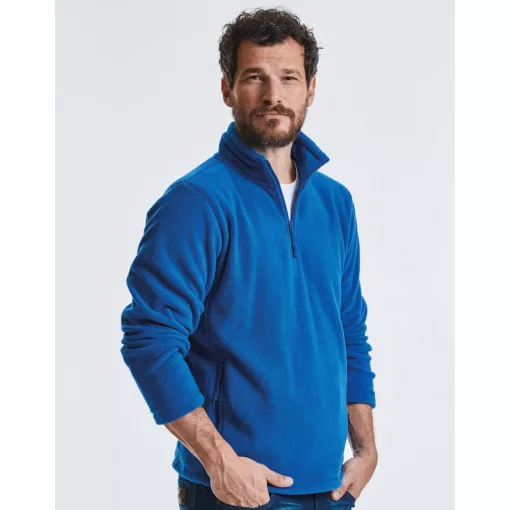 Uniszex hosszú ujjú felső Russell Europe Quarter Zip Outdoor Fleece M, Fekete